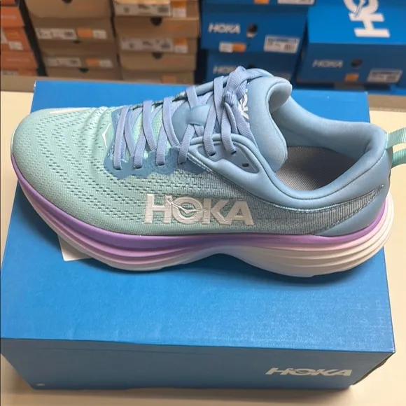- CLEARANCE!! Hoka Bondi 8 Women’s Blue and Purple Running Shoes