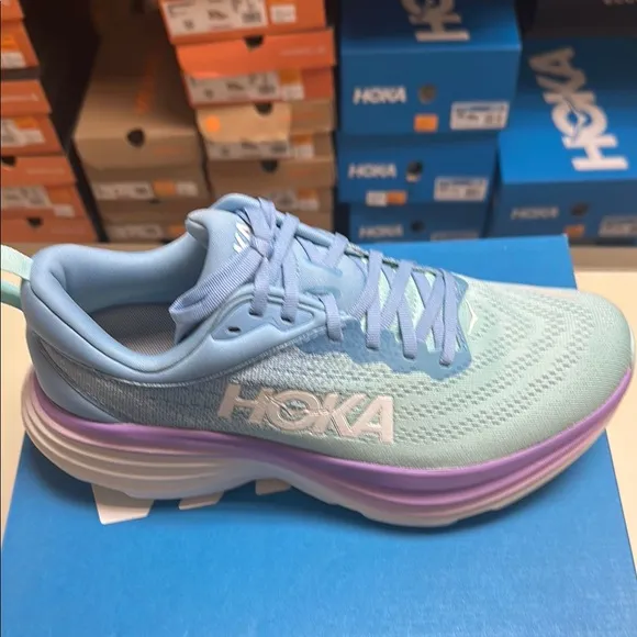 - CLEARANCE!! Hoka Bondi 8 Women’s Blue and Purple Running Shoes