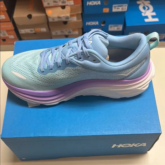 - CLEARANCE!! Hoka Bondi 8 Women’s Blue and Purple Running Shoes