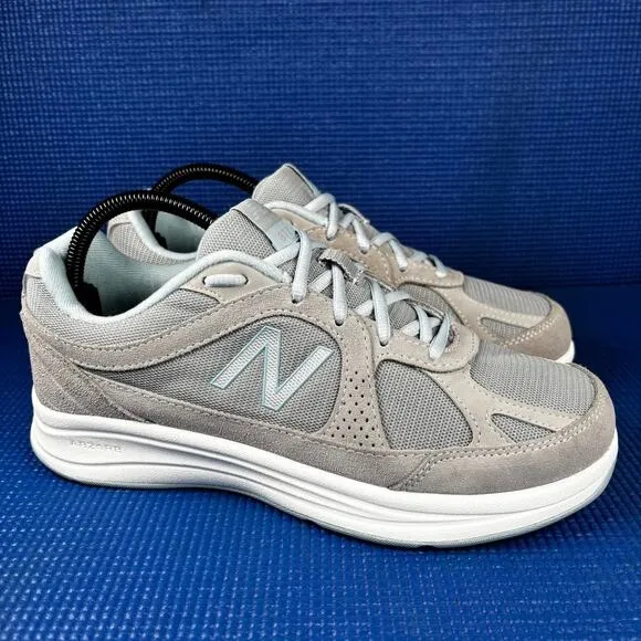 🔴 NEW BALANCE 877 v1 Women`s Size 8.5 Grey Light Blue Walking Shoes WW877SB