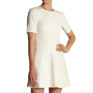 💙 Tibi Paneled stretch crepe mini dress sz M Little White Dress with Sleeves
