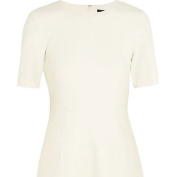 💙 Tibi Paneled stretch crepe mini dress sz M Little White Dress with Sleeves