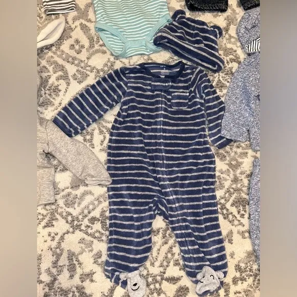 12 Piece Baby Boy Size 3-6M Mixed Bundle &amp; Converse All-Star Crib Shoes (Size 3)