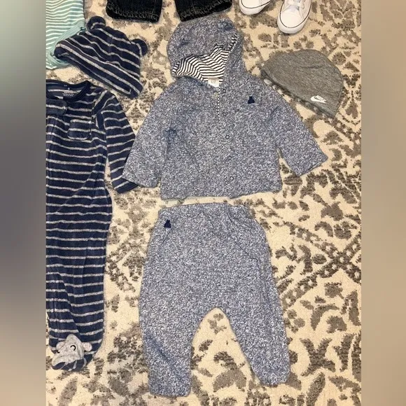 12 Piece Baby Boy Size 3-6M Mixed Bundle &amp; Converse All-Star Crib Shoes (Size 3)