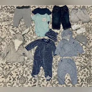 12 Piece Baby Boy Size 3-6M Mixed Bundle &amp; Converse All-Star Crib Shoes (Size 3)