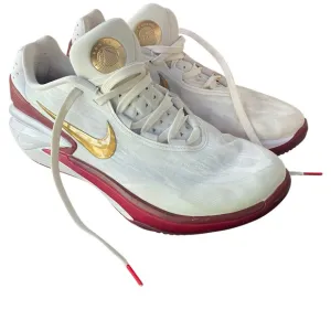 12.5 Nike Zoom GT Cut 2 &quot;Sisterhood&quot; White Gold Maroon Basketball Preowned FLAW