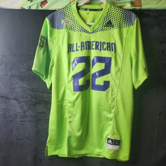 2-Adidas Jersey Nfl ALL AMERICAN BOWL  HG4440 Size L green and black