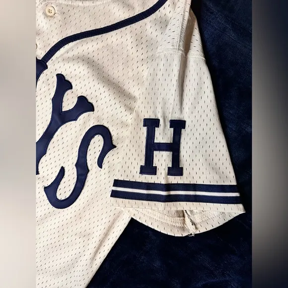 #20 Homestead Grays Mesh Button Down Jersey