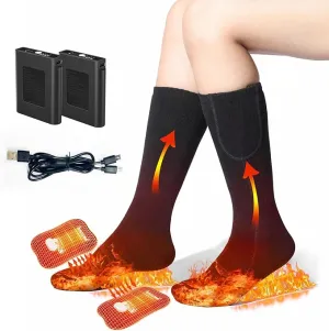 2023 Heated Socks for Men Women, 5V 5000mAh Thermostatic Control Rechargeable Battery Powered Heated Socks Women, Warm Electric Socks for Indoor Outdoor Riding Camping Hiking Hunting Skiing (6-14US)
