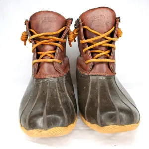 28) SPERRY Lace-Up Duck Boots Zipper Sz. 6 (Big Girl)