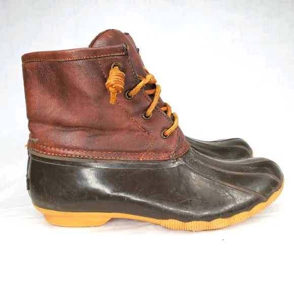 28) SPERRY Lace-Up Duck Boots Zipper Sz. 6 (Big Girl)