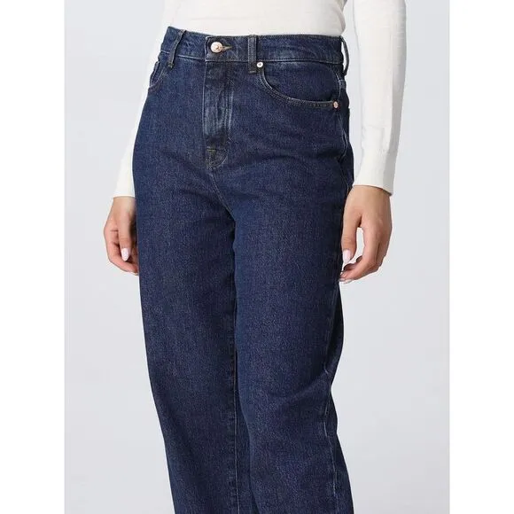 7 For All Mankind Straight Leg Jeans Women Blue
