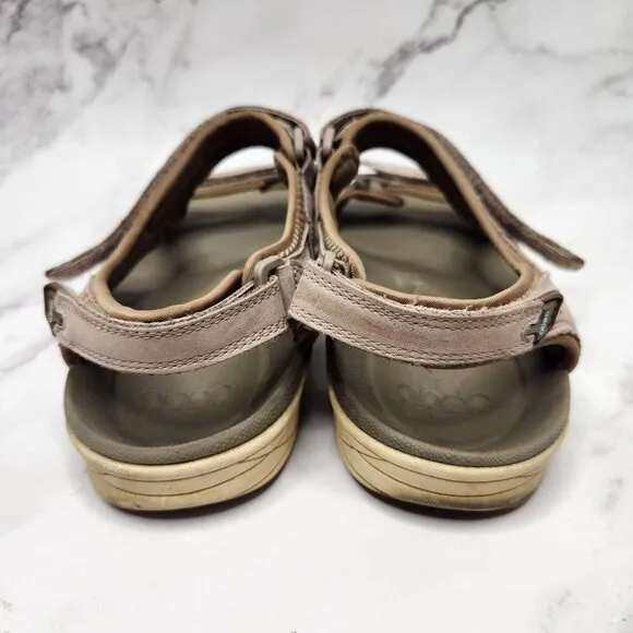 Abeo Goleta Tan Brown Leather Strappy Hiking Sandals Women's 9 Narrow