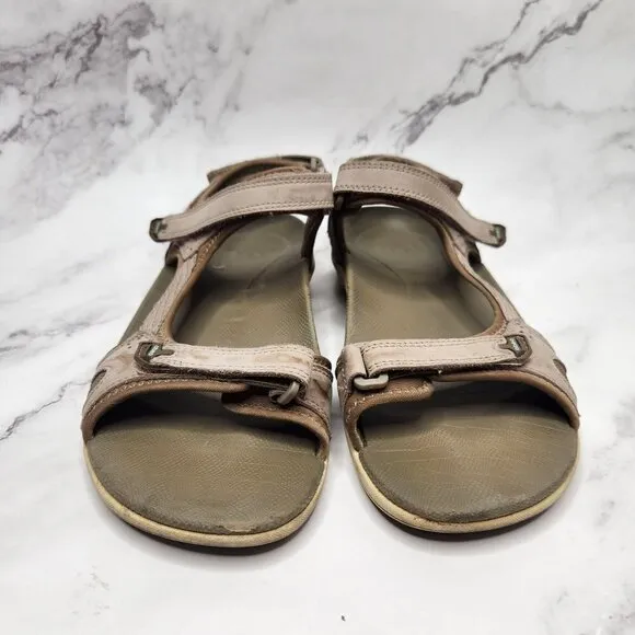 Abeo Goleta Tan Brown Leather Strappy Hiking Sandals Women's 9 Narrow