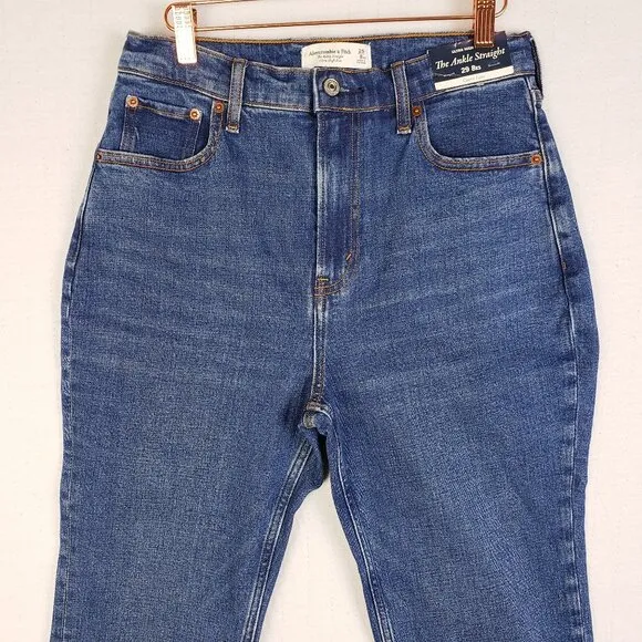 Abercrombie &amp; Fitch Ankle Straight Jean Ultra High Rise Curve Love size 29 Short