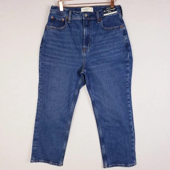 Abercrombie &amp; Fitch Ankle Straight Jean Ultra High Rise Curve Love size 29 Short
