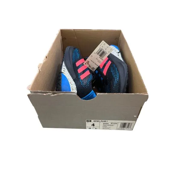 adidas 4DFWD_Pulse J GZ4004 Size 4 Kid's Sneakers Core Black/Turbo/Blue Rush