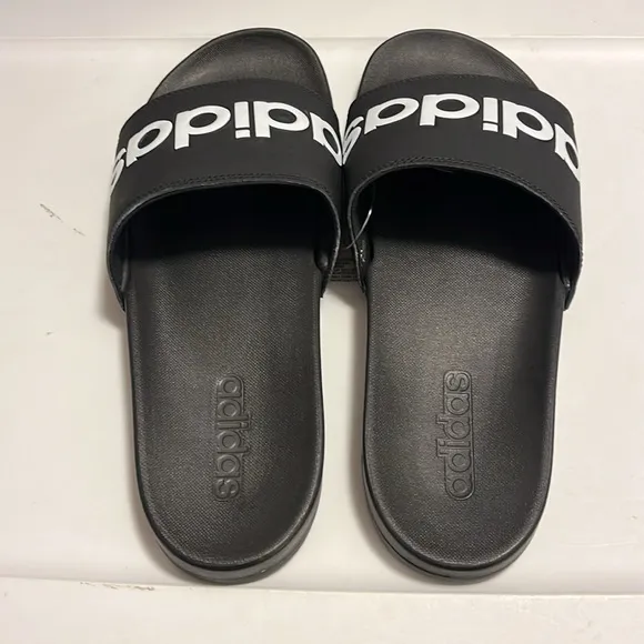 Adidas Adilette Comfort B42207 Slides Sandals Shoes new black white Mens Size 11