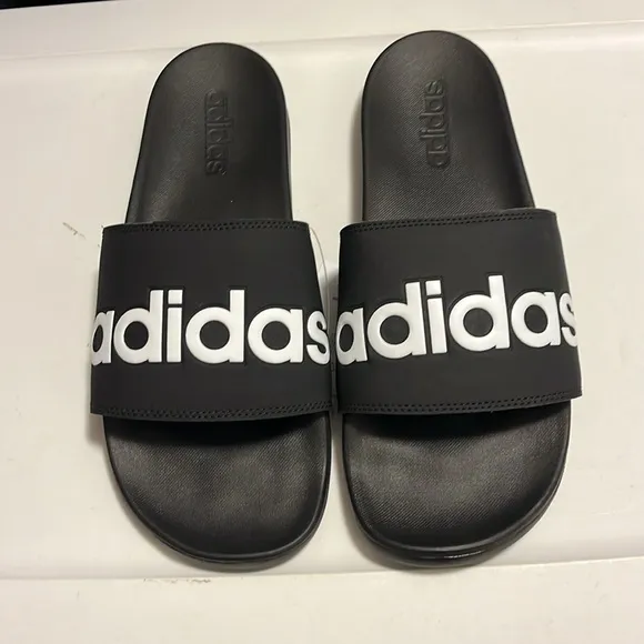 Adidas Adilette Comfort B42207 Slides Sandals Shoes new black white Mens Size 11