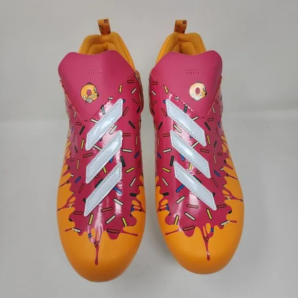 Adidas Adizero Football Cleats Youth Mens 6 Orange Simpsons Freak Spark J Donut