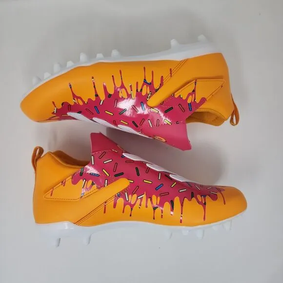 Adidas Adizero Football Cleats Youth Mens 6 Orange Simpsons Freak Spark J Donut