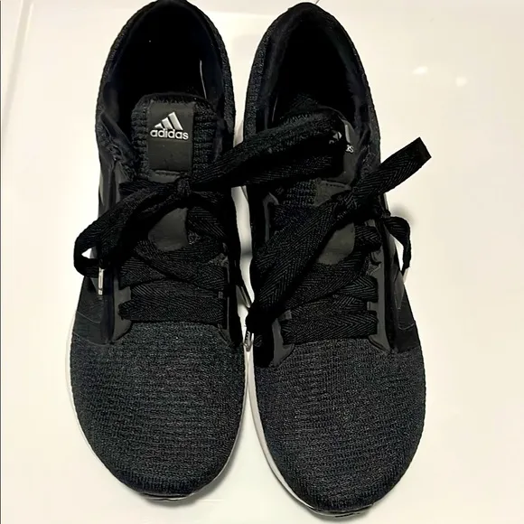 Adidas Black Athletic Sneakers Knit Mesh Design