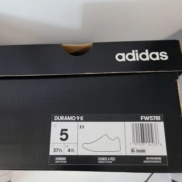 ADIDAS DURAMO 9K Girl's Running Shoes Pink and White FW5781 US Size 5