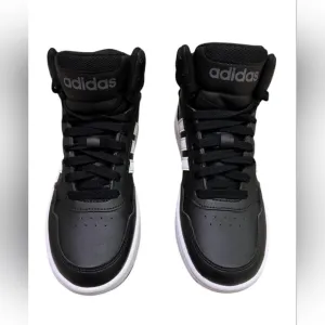 ADIDAS Hoops Mid 3.0 K GW0402, size 3.5 US, Unisex kids shoes, Black with white