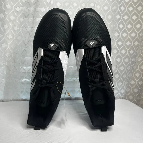 Adidas Icon 8 Baseball Cleats Mens Black White Metal Molded Cleats Size 17, NWT