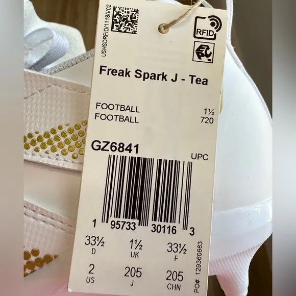adidas Kids' Freak Spark - Team Legacy Size 2 NWT