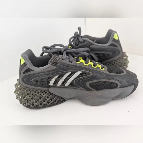 Adidas Men 4D Krazed mesh upper Black metallic  Solar Yellow sneakers size 6.5