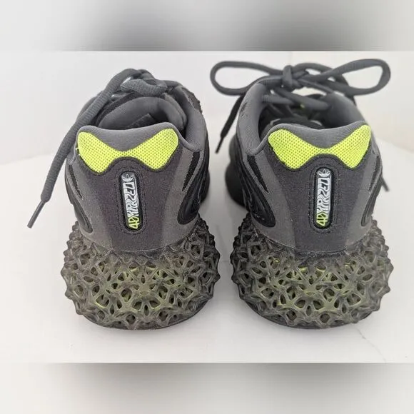 Adidas Men 4D Krazed mesh upper Black metallic  Solar Yellow sneakers size 6.5