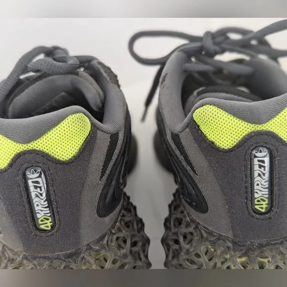 Adidas Men 4D Krazed mesh upper Black metallic  Solar Yellow sneakers size 6.5
