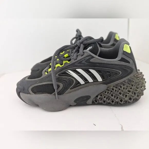 Adidas Men 4D Krazed mesh upper Black metallic  Solar Yellow sneakers size 6.5