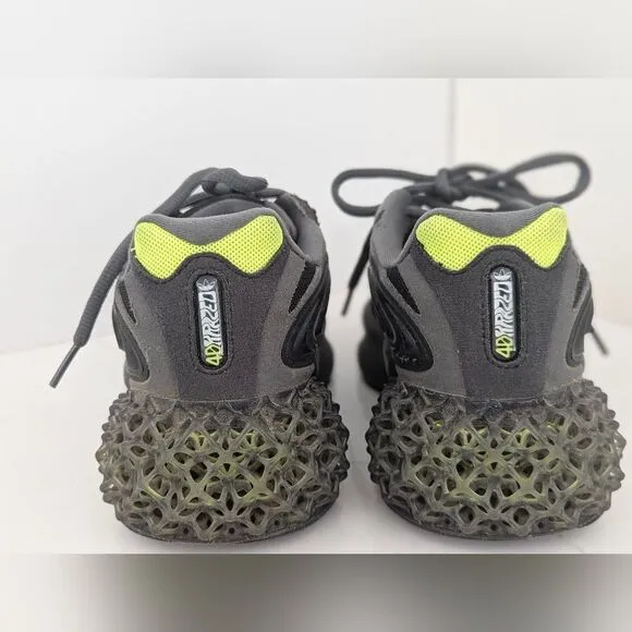 Adidas Men 4D Krazed mesh upper Black metallic  Solar Yellow sneakers size 6.5