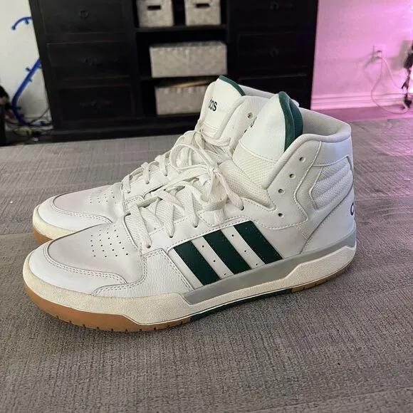 Adidas Mens 12YHigh Top Shoes Neo Entrap Mid 'White Collegiate Green' II EG4308