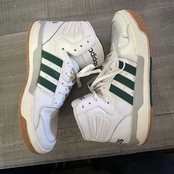 Adidas Mens 12YHigh Top Shoes Neo Entrap Mid 'White Collegiate Green' II EG4308