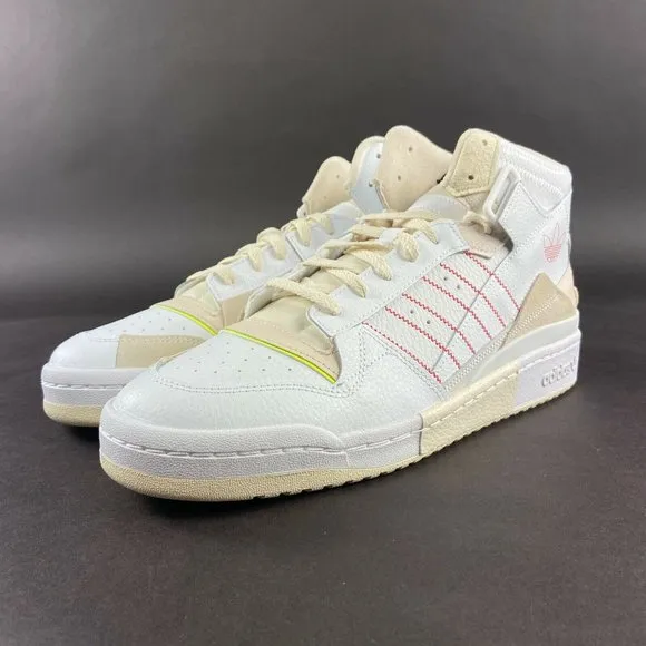 Adidas Men's Forum Exhibit Mid White Black Red Shoes GZ0946 Sizes 8 - 12