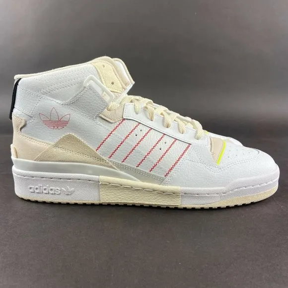 Adidas Men's Forum Exhibit Mid White Black Red Shoes GZ0946 Sizes 8 - 12