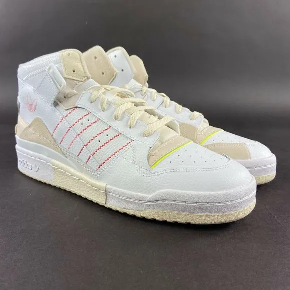 Adidas Men's Forum Exhibit Mid White Black Red Shoes GZ0946 Sizes 8 - 12