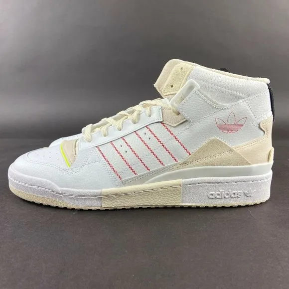 Adidas Men's Forum Exhibit Mid White Black Red Shoes GZ0946 Sizes 8 - 12