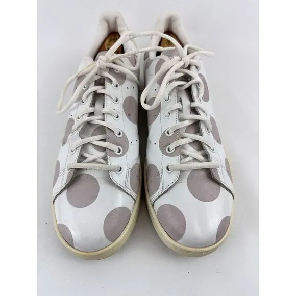 Adidas Mens Stan Smith White Polka Dots Lace Up Sneaker Shoes Size 13
