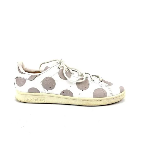 Adidas Mens Stan Smith White Polka Dots Lace Up Sneaker Shoes Size 13