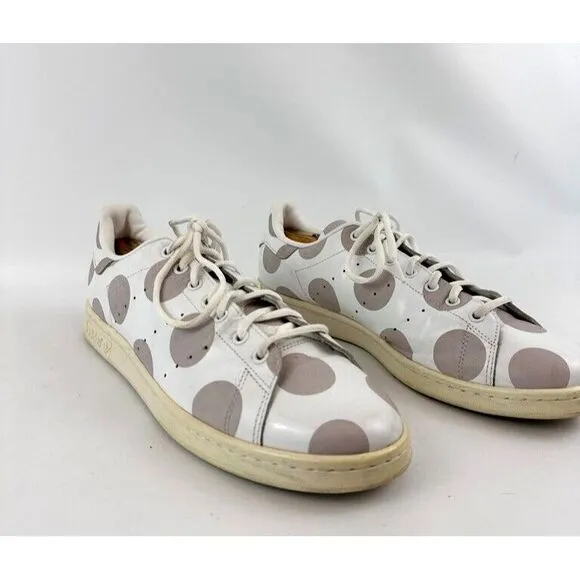 Adidas Mens Stan Smith White Polka Dots Lace Up Sneaker Shoes Size 13