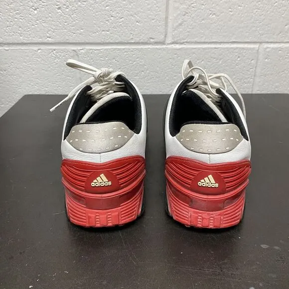 Adidas Men's Tour 360 Golf Shoes Size 11.5 FitFOAM‎ Black &amp; White Red Spiked