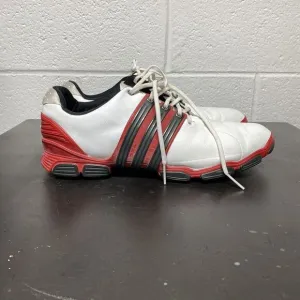 Adidas Men's Tour 360 Golf Shoes Size 11.5 FitFOAM‎ Black &amp; White Red Spiked