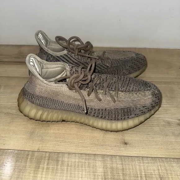 Adidas Mens Yeezy Boost 350 V2 Ash Pearl Tan Black Sneakers Size 6.5 No Box