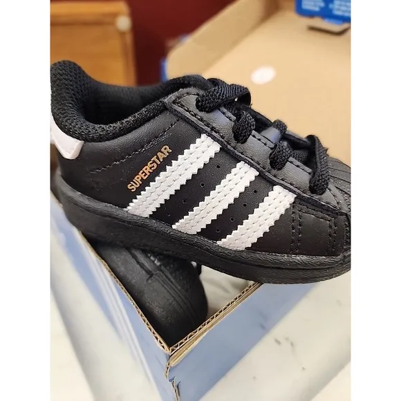 Adidas Originals Infant &amp; Toddlers' Superstar Shoes Black/White EF5396 h