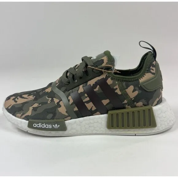 Adidas Originals NMD R1 Junior Kids Unisex GS Olive Strata Camo Shoes HQ1652