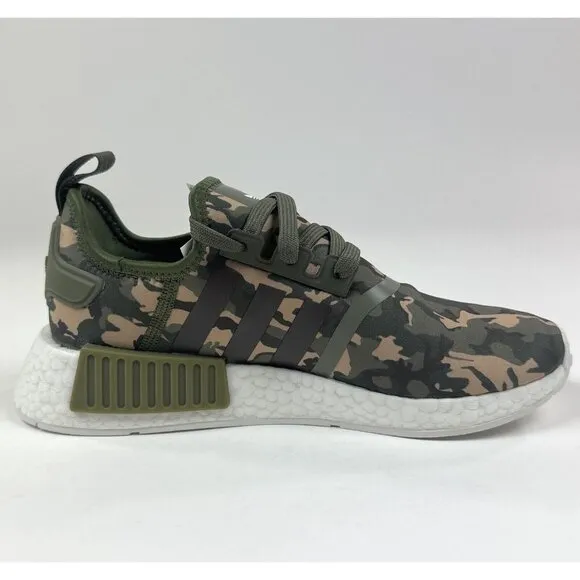 Adidas Originals NMD R1 Junior Kids Unisex GS Olive Strata Camo Shoes HQ1652